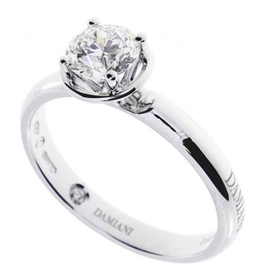 Damiani anello minou in oro bianco e diamante 0,25 ct