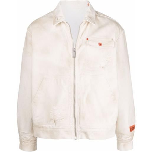 Heron Preston giacca con effetto vissuto - bianco