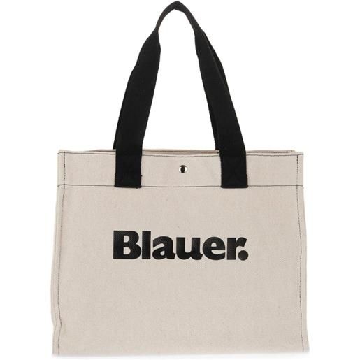 BLAUER cream shopping bag