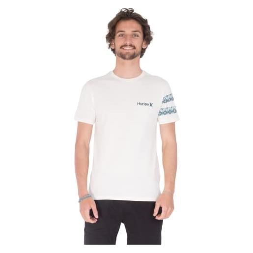 Hurley m oceancare totem ss tee t-shirt, marshmallow, l uomo