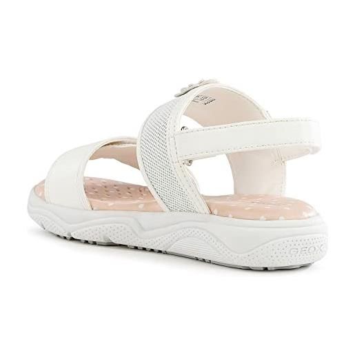 Geox j sandal deaphne gir, sandali bambine e ragazze, bianco (white), 35 eu