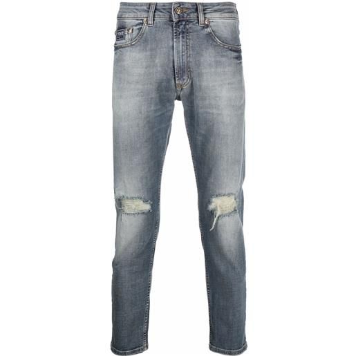 Versace Jeans Couture jeans slim con effetto vissuto - blu
