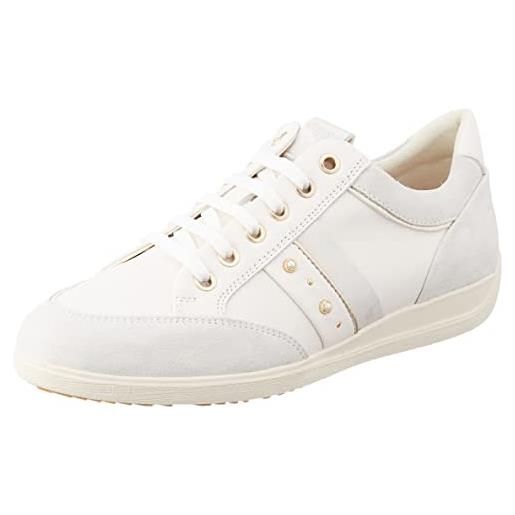 Geox d myria b, sneakers donna, bianco (off white), 37 eu