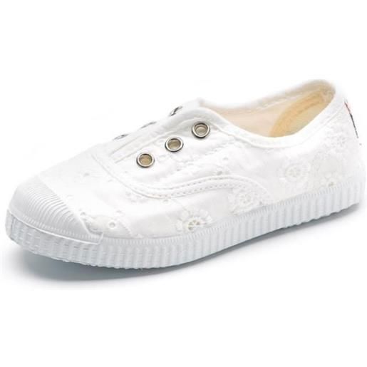 Cienta 70998 scarpa in tessuto con elastico bambina bianco