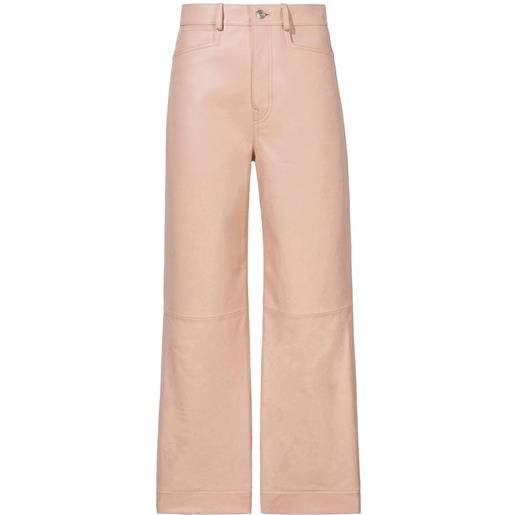Proenza Schouler White Label pantaloni crop in pelle - rosa