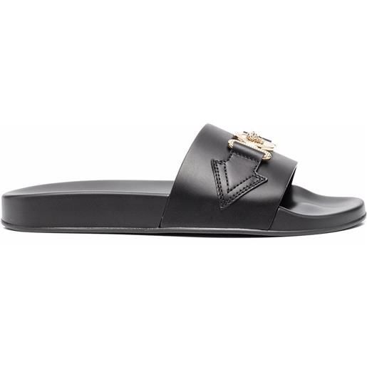 Versace sandali con applicazione - nero