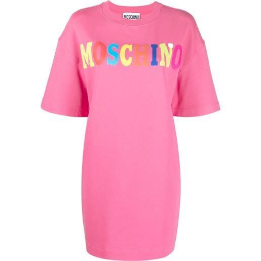 Moschino abito modello t-shirt con stampa - rosa