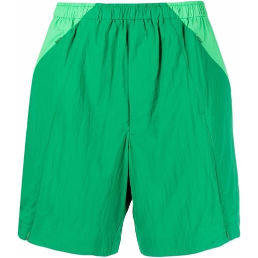 Y-3 shorts sportivi con zip laterale - verde