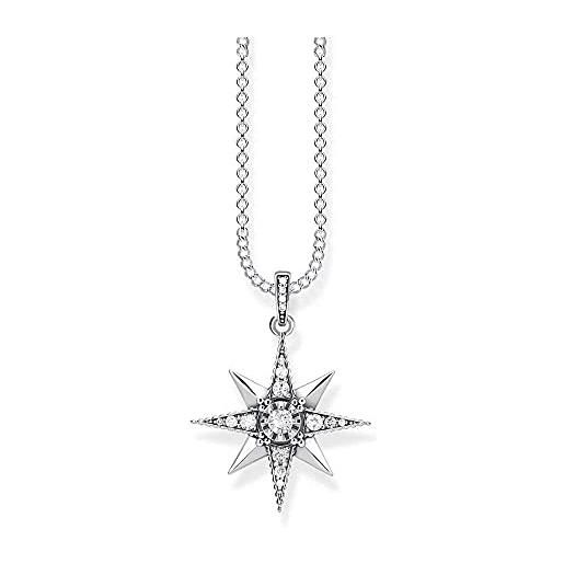 Thomas Sabo royalty catenina da donna con ciondolo a forma di stella bianca in argento sterling 925 ke1825-643-14-l45v