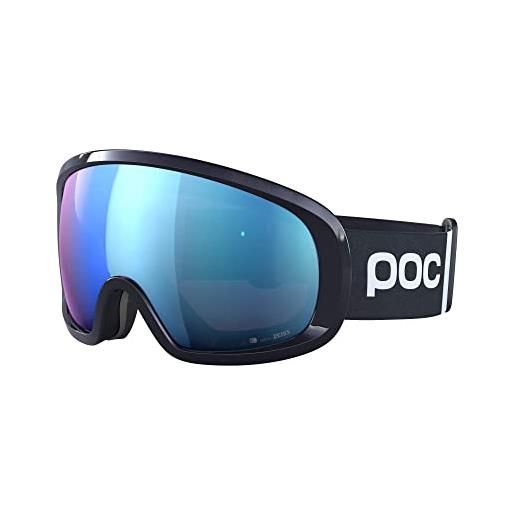POC fovea mid clarity comp - optimale skibrille für den wettkampf, hydrogen white/spektris blue
