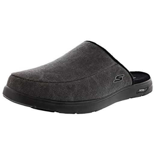 Skechers lounge arch fit, pantofole uomo, tessuto nero, 39.5 eu