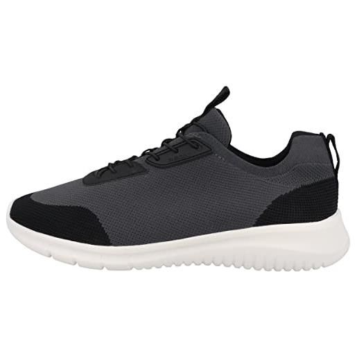 Geox u monreale a, sneakers uomo, grigio/nero (grey/black), 40 eu