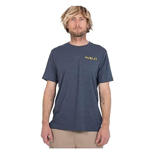 Hurley evd pacific retro ss tee maglietta, blu (blue gaze), s uomo