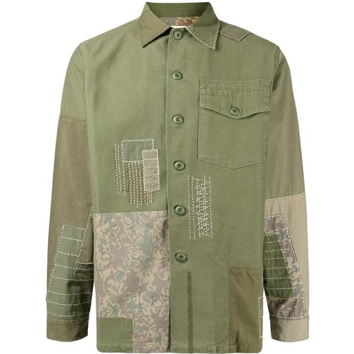 Maharishi camicia con design patchwork - verde