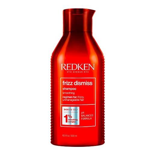 Redken frizz dismiss shampoo professionale | capelli da normali a crespi | deterge delicatamente e combatte il crespo donando morbidezza, nutrimento e brillantezza | 500 ml