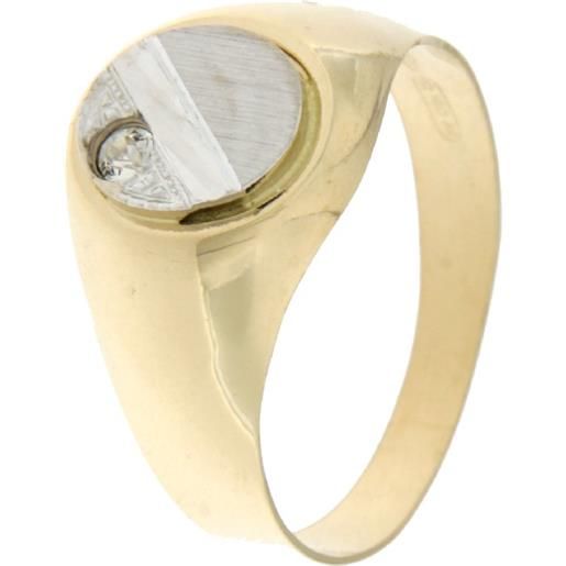 Gioielleria Lucchese Oro anello uomo oro giallo bianco gl100371
