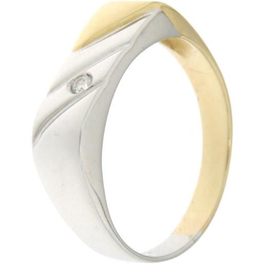 Gioielleria Lucchese Oro anello uomo oro giallo bianco gl100373