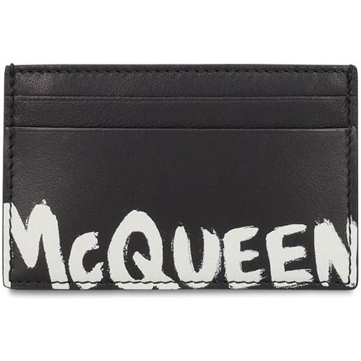 Nero Portafoglio mini McQueen Tag Farfetch Uomo Accessori Borse Portafogli e portamonete Portacarte 