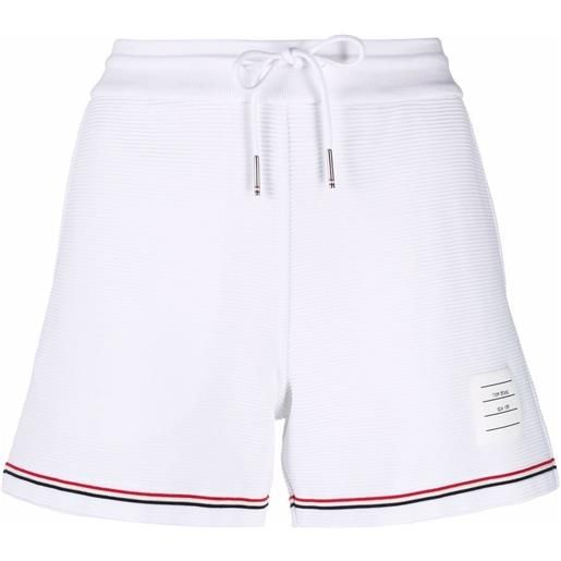 Thom Browne shorts con orlo a righe rwb - 100 white