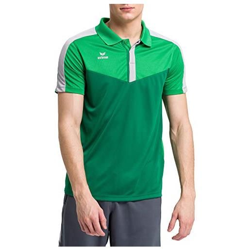 Erima squad sport, maglietta polo men's, fern green/smeraldo/silver grey, l
