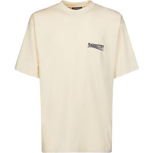 BALENCIAGA t-shirt in cotone con ricamo logo