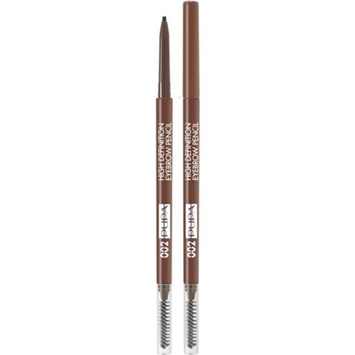 Pupa high definition eyebrow pencil matita sopracciglia 002 brown