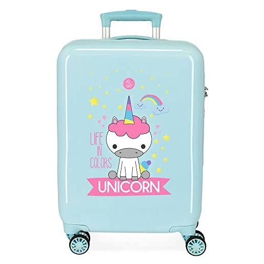 GIRL'S VALIGIA bagaglio di dimensioni ultra leggero 16" Unicorno & Arcobaleni VALIGIA-Rosa 