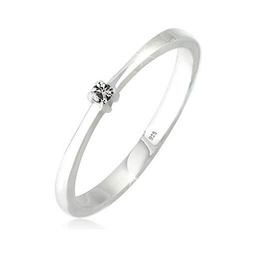 Elli anelli solitario da donna con cristalli in argento 925
