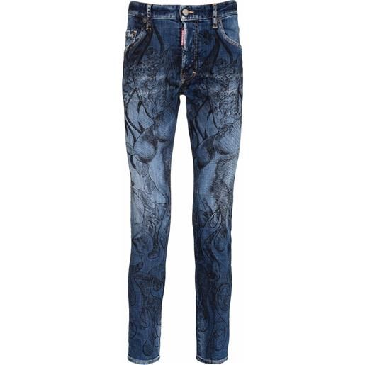 Dsquared2 jeans skinny a fiori - blu