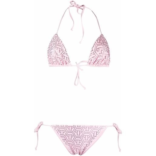 Philipp Plein set bikini con stampa - rosa