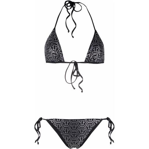Philipp Plein set bikini con decorazione - nero