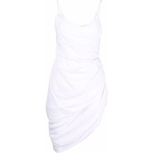 Jacquemus abito la robe saudade corto drappeggiato - bianco