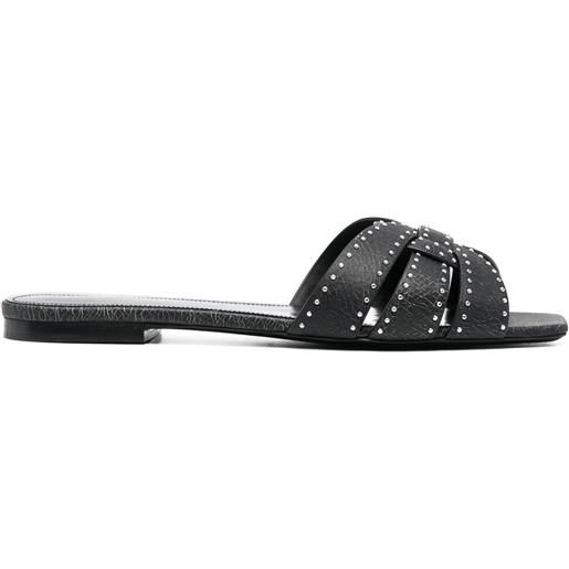 Saint Laurent sandali con borchie - nero