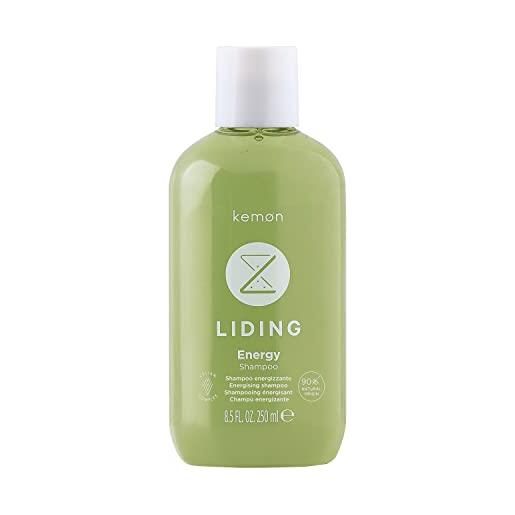 Kemon - liding energy shampoo, azione anti-caduta per capelli fragili a base di ginseng e caffeina - 250 ml