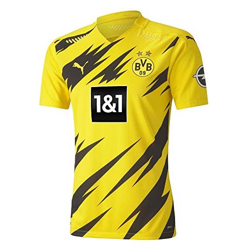 PUMA maglia ufficiale stagione 20/21 home authentic borussia dortmund bvb, maglietta uomo, cyber yellow black, xxl