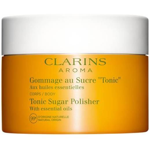 Clarins gommage au sucre tonic gommage per il corpo agli oli essenziali che rigenera la pelle