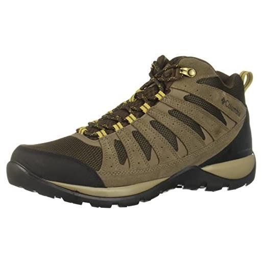 Columbia redmond v2 mid, scarponcini da hiking impermeabili uomo, marrone/giallo (cordovan, baker), 40.5 eu
