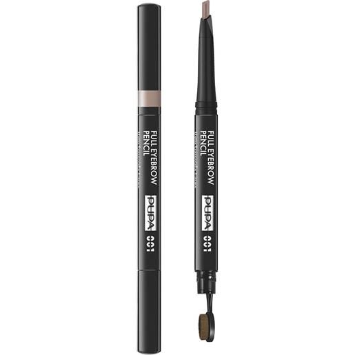 Pupa full eyebrow pencil matita sopracciglia automatica - effetto riempitivo istantaneo 002 - brown