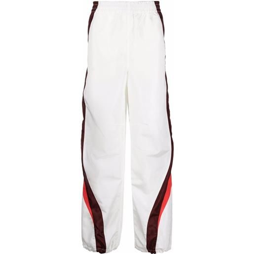 Marine Serre pantaloni sportivi con banda laterale - bianco