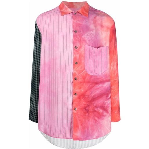 Song For The Mute camicia con design patchwork - rosa