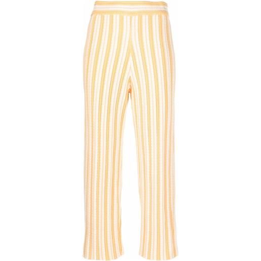 Jil Sander pantaloni crop a righe - giallo
