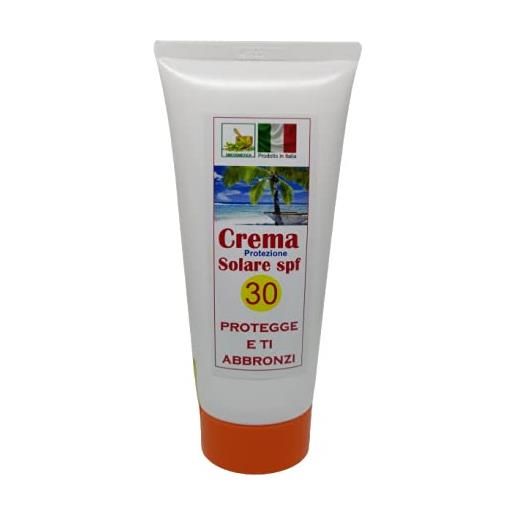 Smcosmetica crema solare naturale, 100ml - protezione spf 30 viso e corpo - idratante e nutriente - adatta anche per pelli sensibili e delicate - 100 ml