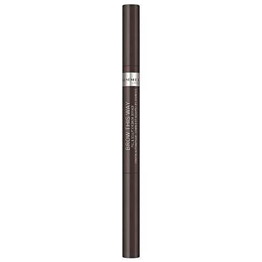 Rimmel London matita sopracciglia fill&sculpt di brow this way - matita automatica a lunga durata con pettinino - dark brown - 0,4 g