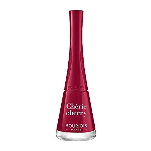 Bourjois smalto unghie 1 seconde, ad asciugatura rapida, effetto manicure professionale a lunga durata, 9 ml, 08 chérie cherry