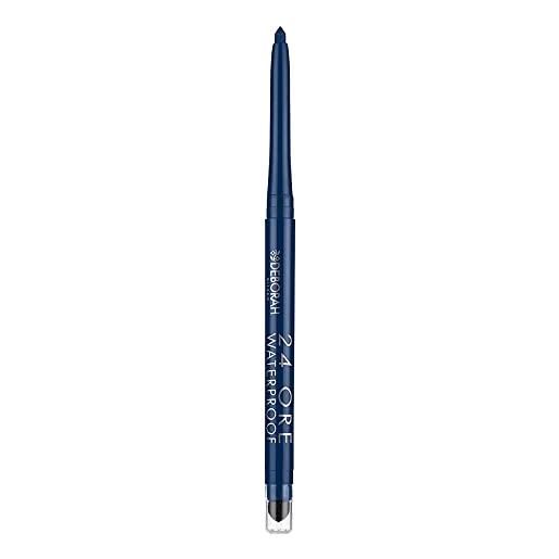 Deborah milano - matita occhi 24 ore automatica waterproof, 04 blue, a lunga durata, alta precisione e ultra-pigmentata, dona uno sguardo intenso e definito, 0.5 gr