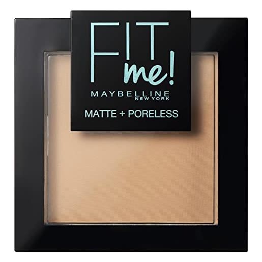 Maybelline fit me mate y afinaporos tono 220 natural beige polvos matificantes pieles medias oscuras. - 9gr