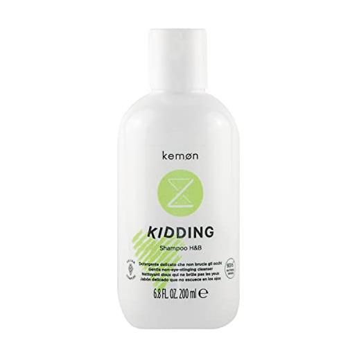 Kemon - liding kidding shampoo hair&body, doccia shampoo capelli detergente delicato per bambini con estratti vegetali- 200 ml