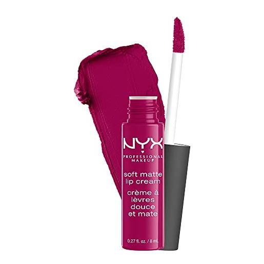Nyx professional makeup soft matte lip cream, finish matte e cremoso, colore extra-pigmentato, long lasting, tonalità: madrid
