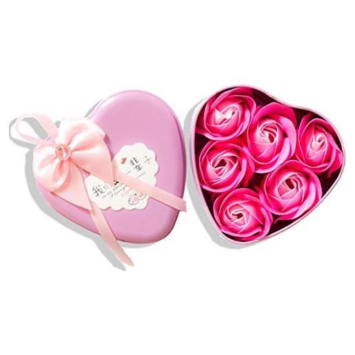 Sevenriver seve nriver fatto a mano koreana rose fiori di sapone, rosa, 6 pezzi