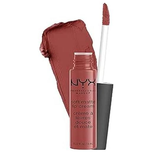 Nyx professional makeup soft matte lip cream, tinta labbra finish matte, formula cremosa, colore extra pigmentato, lunga tenuta, tonalità roma